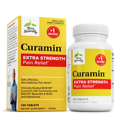 Terry Naturally Curamin Extra Strength – Curcumin & Boswellia for Joint, Muscle & Circulation Support | 120 Tablets