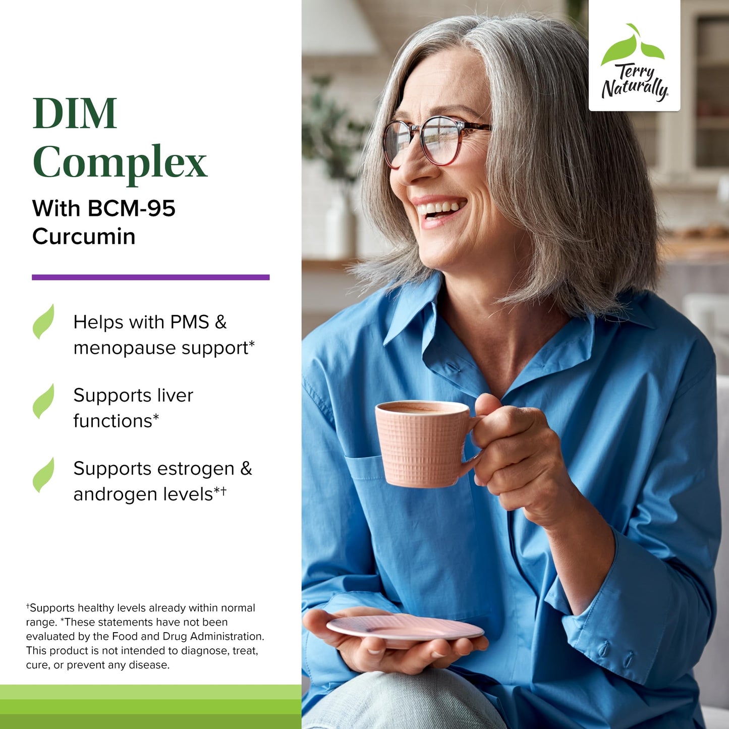 Terry Naturally DIM Complex with BCM-95 Curcumin – Hormone Balance & Liver Support – 60 Capsules (2 Pack)