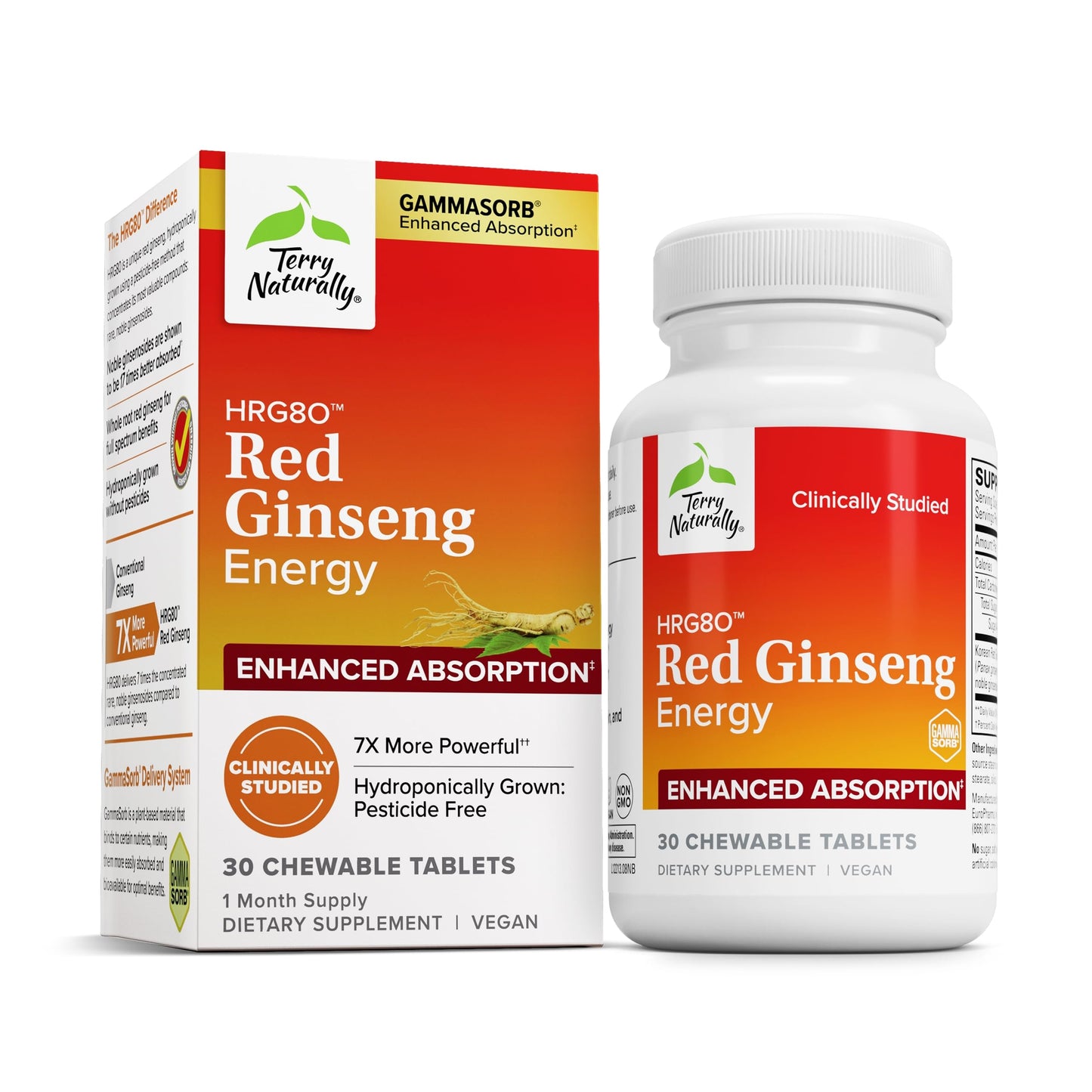 Terry Naturally HRG80 Red Ginseng Energy – Focus & Endurance | Vegan Tablets