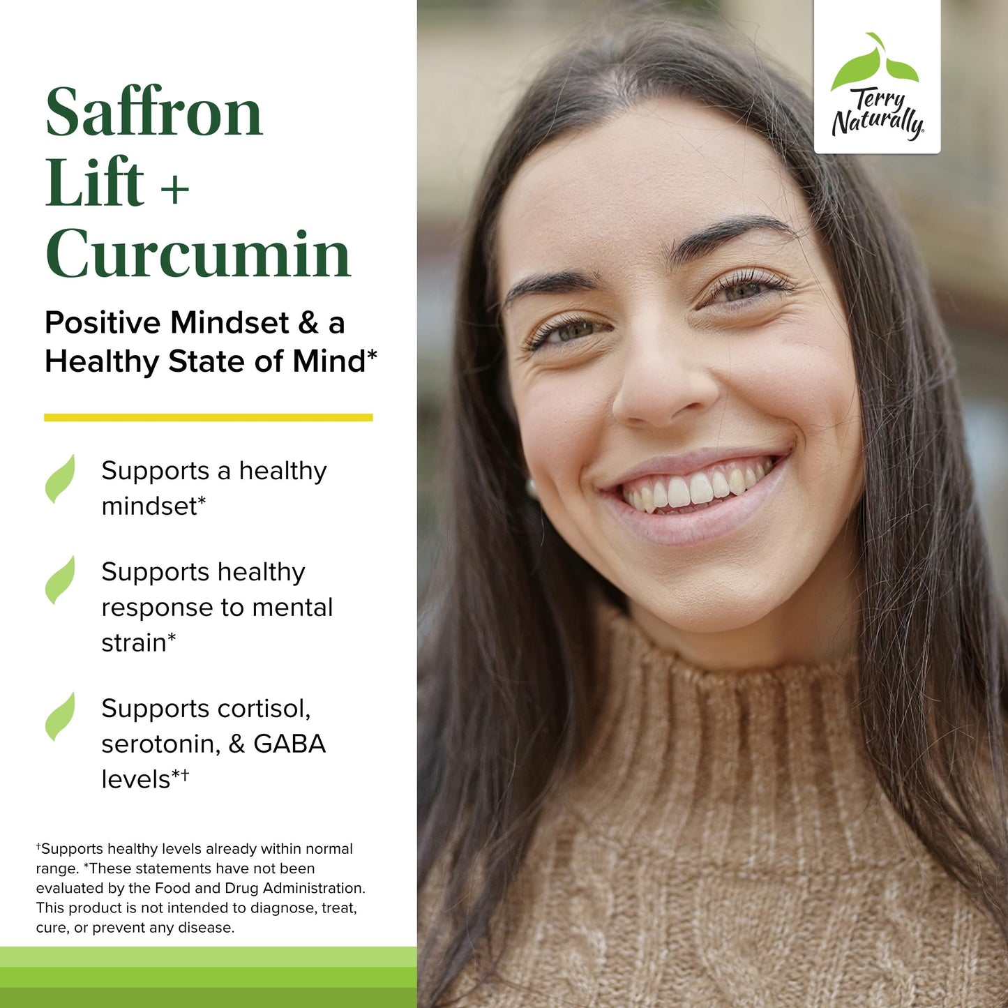 Terry Naturally Saffron Lift + Curcumin – Non-GMO Saffron & Curcumin Capsules | Concentration & Relaxation Support | Pack of 2 (120 Capsules)