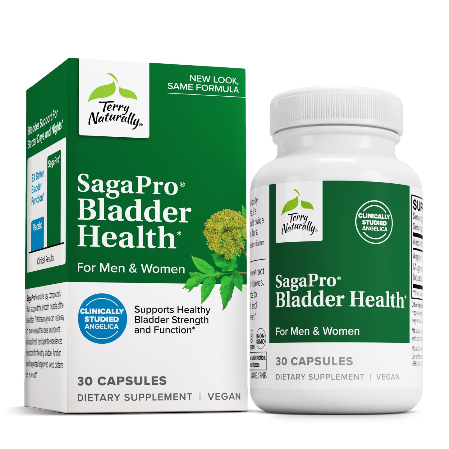 Terry Naturally SagePro Bladder: Bladder Support | Angelica Leaf Extract | Vegan 30 Capsules