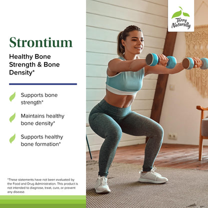 Terry Naturally Strontium - Bone Health & Strength Support (Vegan Capsules, Strontium Citrate) - 60 Capsules x 2