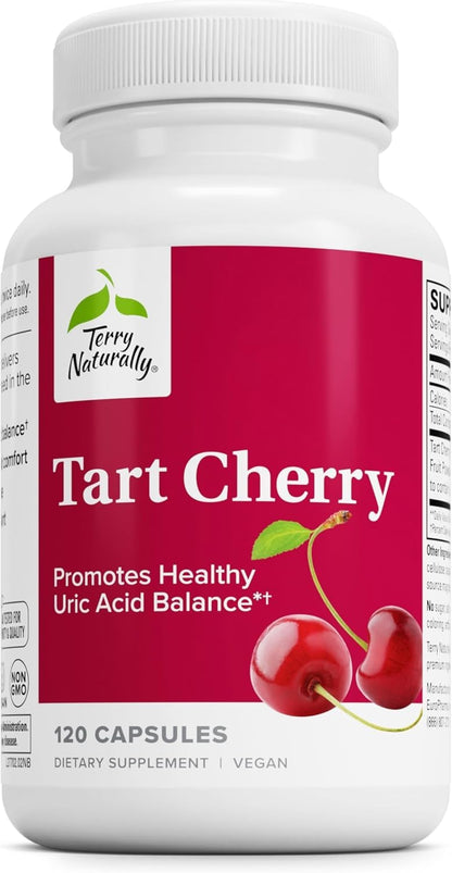 Terry Naturally Tart Cherry – Antioxidant Support for Uric Acid & Joint Health | 120 Capsules