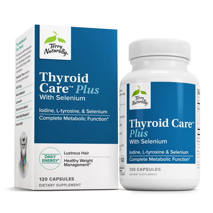 Terry Naturally Thyroid Care Plus - Supports Thyroid Health, Energy & Hair (120 Capsules)
