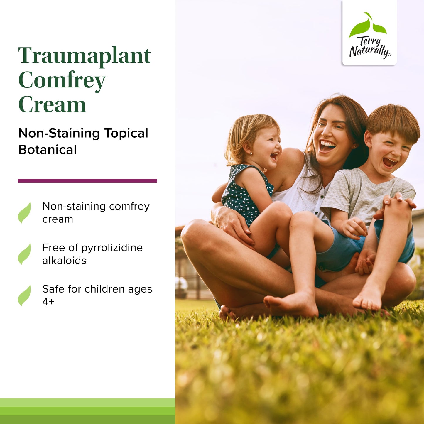 Terry Naturally Traumaplant Comfrey Cream - Non-Staining, PA-Free, Clinically Studied (3.53 oz)