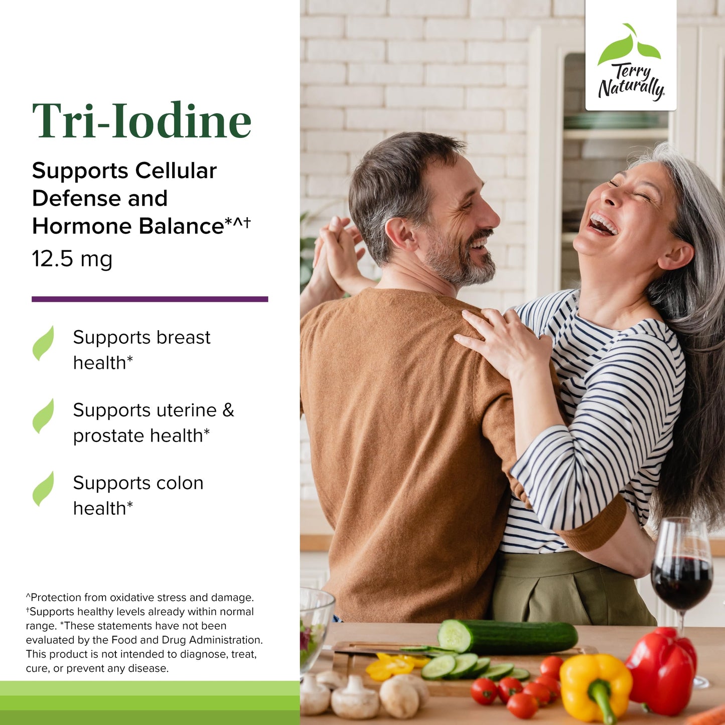 Terry Naturally Tri-Iodine – Thyroid Support, Hormone Balance & Brain Energy, 12.5 mg, 180 Capsules