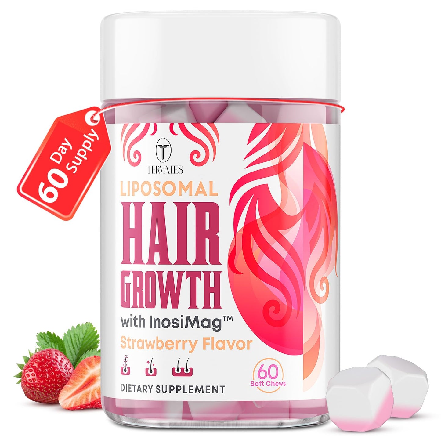 Tervaies Liposomal Hair Growth Soft Chews – High Potency Hair Vitamins for Women & Men