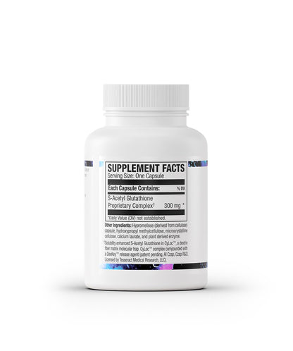 Tesseract SafeCell S-Acetyl Glutathione Supplement, 300mg, 60 Capsules – Bioavailability, Vegan, Hypoallergenic, Patented Delivery