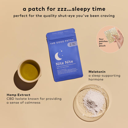 The Good Patch Nite Nite Sleep Patch - Hemp & Melatonin, 24-Pack