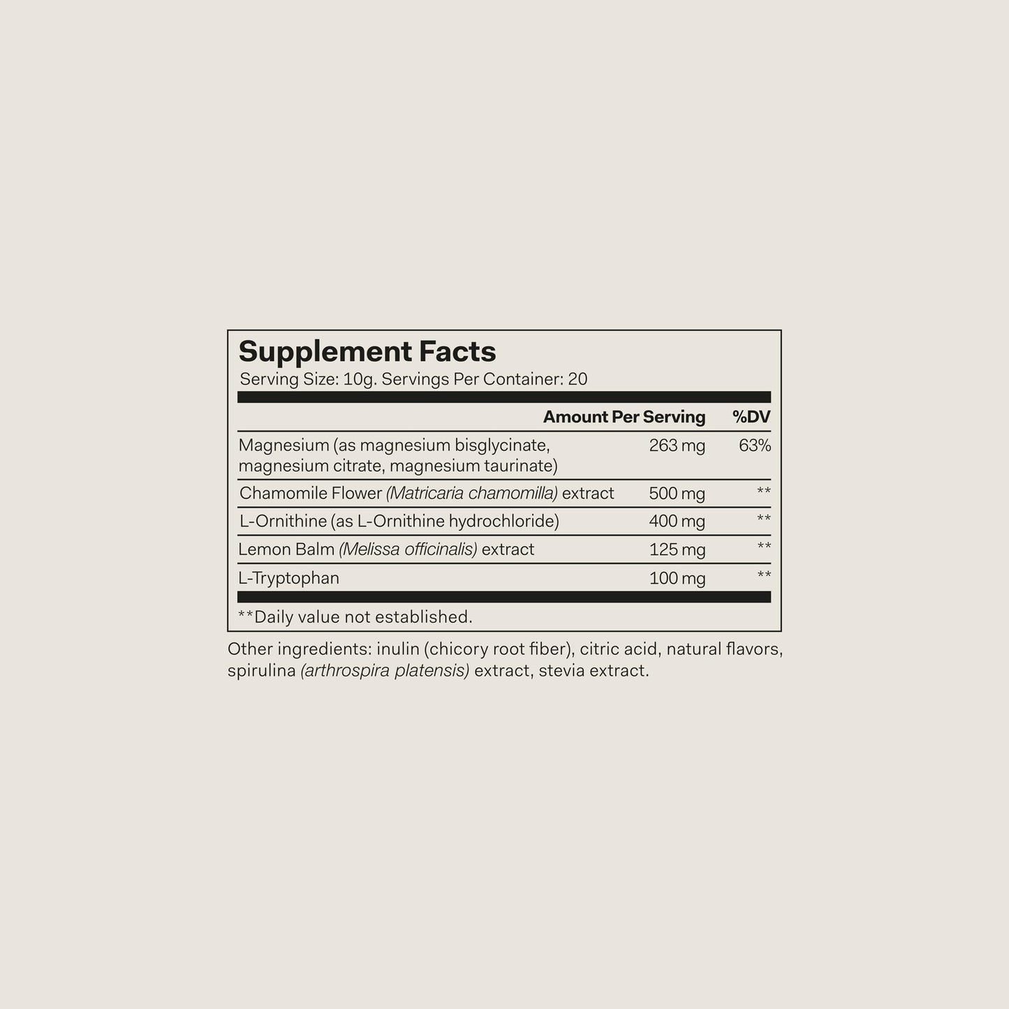 The Nue Co. Magnesium Gut Barrier+ | Sleep Tonic with Prebiotic, 200g