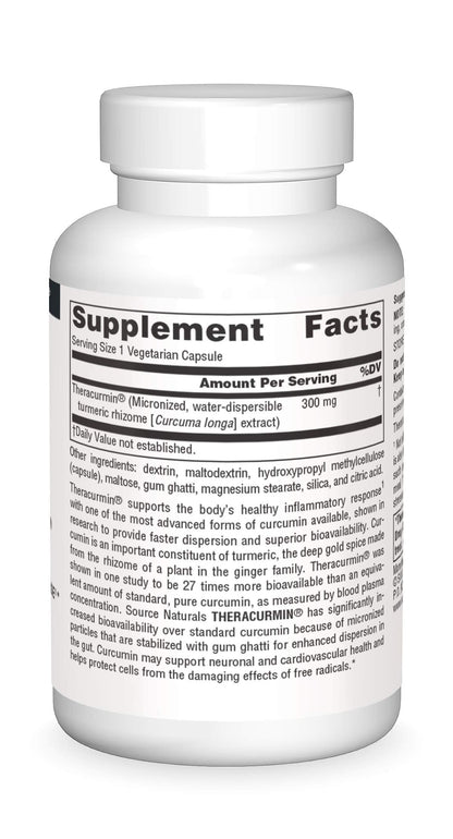 Source Naturals Theracurmin 300 mg - 60 Vegetarian Capsules | Supports Healthy Inflammatory Response*