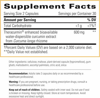 Integrative Therapeutics Theracurmin HP – Heart & Joint Health & Muscle Recovery Support (120 Capsules, 60 Servings)