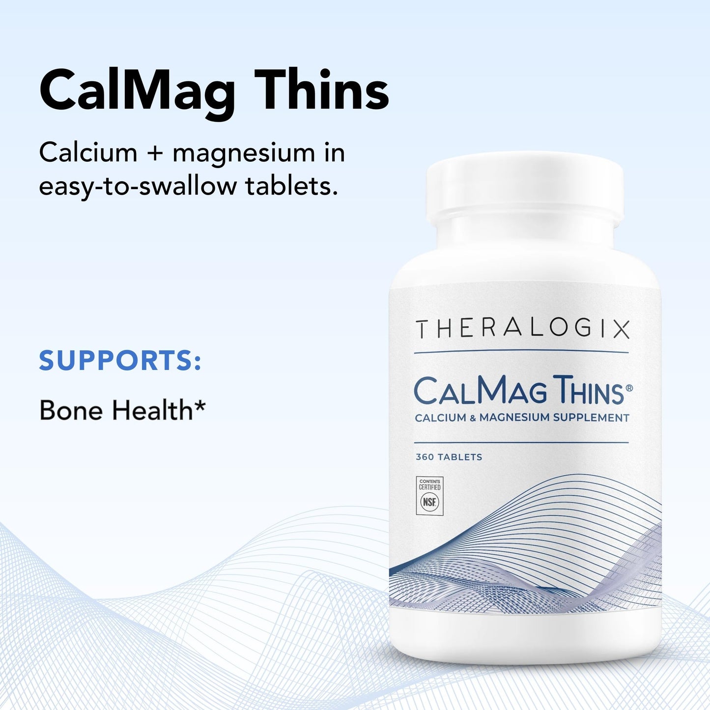 Theralogix CalMag Thins Calcium & Magnesium - 360 Tablets | NSF Certified