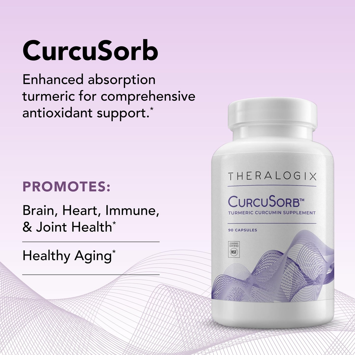Theralogix CurcuSorb Turmeric Curcumin – 90 Capsules, 90-Day Supply, High-Absorption, NSF Certified
