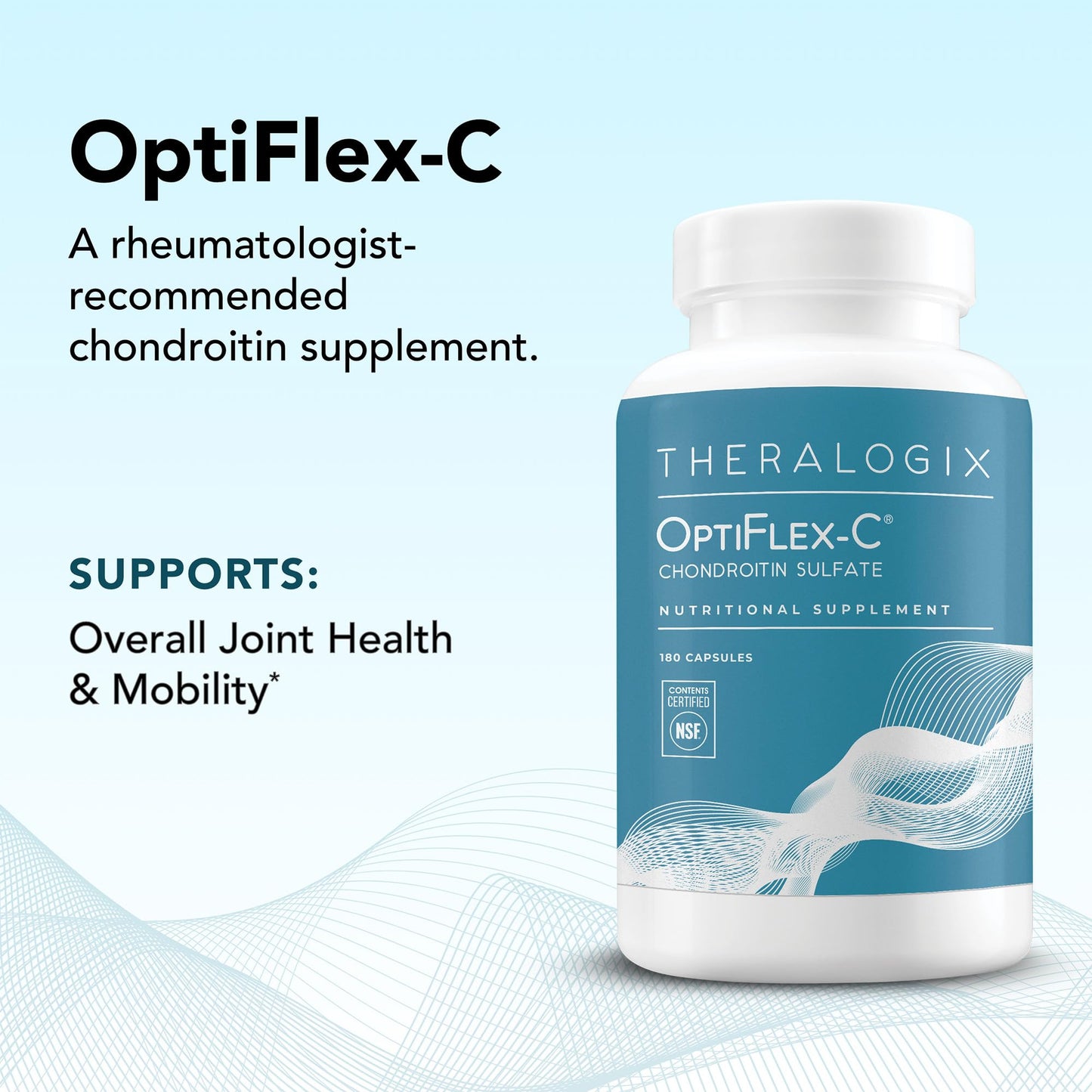 Theralogix OptiFlex-C Chondroitin Sulfate – 180 Capsules (90-Day Supply) – NSF Certified Joint Support