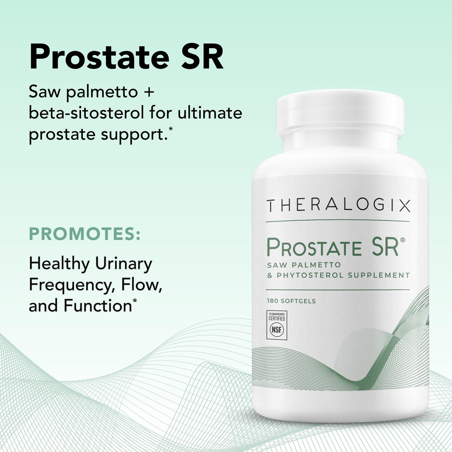 Theralogix Prostate SR Saw Palmetto & Beta-Sitosterol – Urinary Health Support | 180 Softgels (90-Day Supply) | NSF Certified