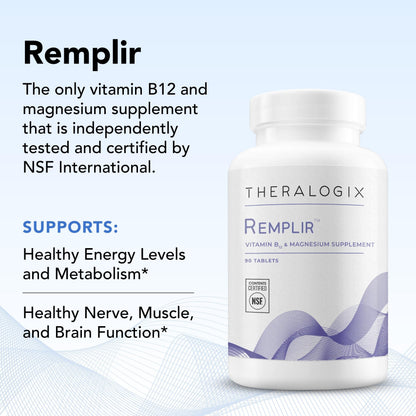 Theralogix Remplir 90-Day Supplement – B12 & Chelated Magnesium – NSF Certified
