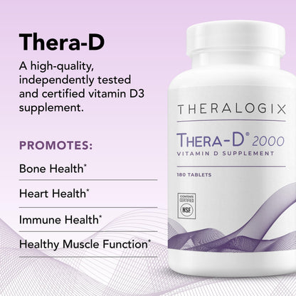 Theralogix Thera-D 2000 Vitamin D3 2000 IU – 180 Tablets | NSF Certified
