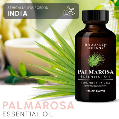 Brooklyn Botany Palmarosa Essential Oil - 100% Pure & Natural, Premium Grade - 1 Fl Oz