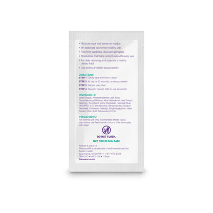 Theraworx Harmony Gentle Daily Cleansing Feminine Wipes – Fragrance Free, Travel Size, 15 Count