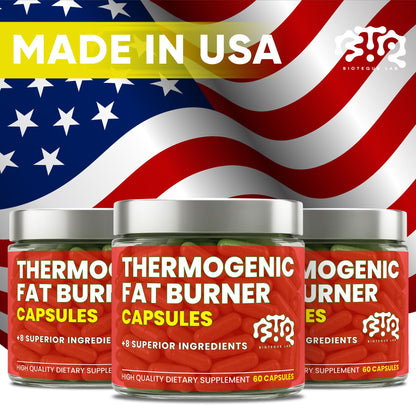 Thermogenic Fat Burner Capsules – Weight Loss Pills for Women & Men | Green Tea, Coffee Extract & Garcinia Cambogia | 60 Capsules