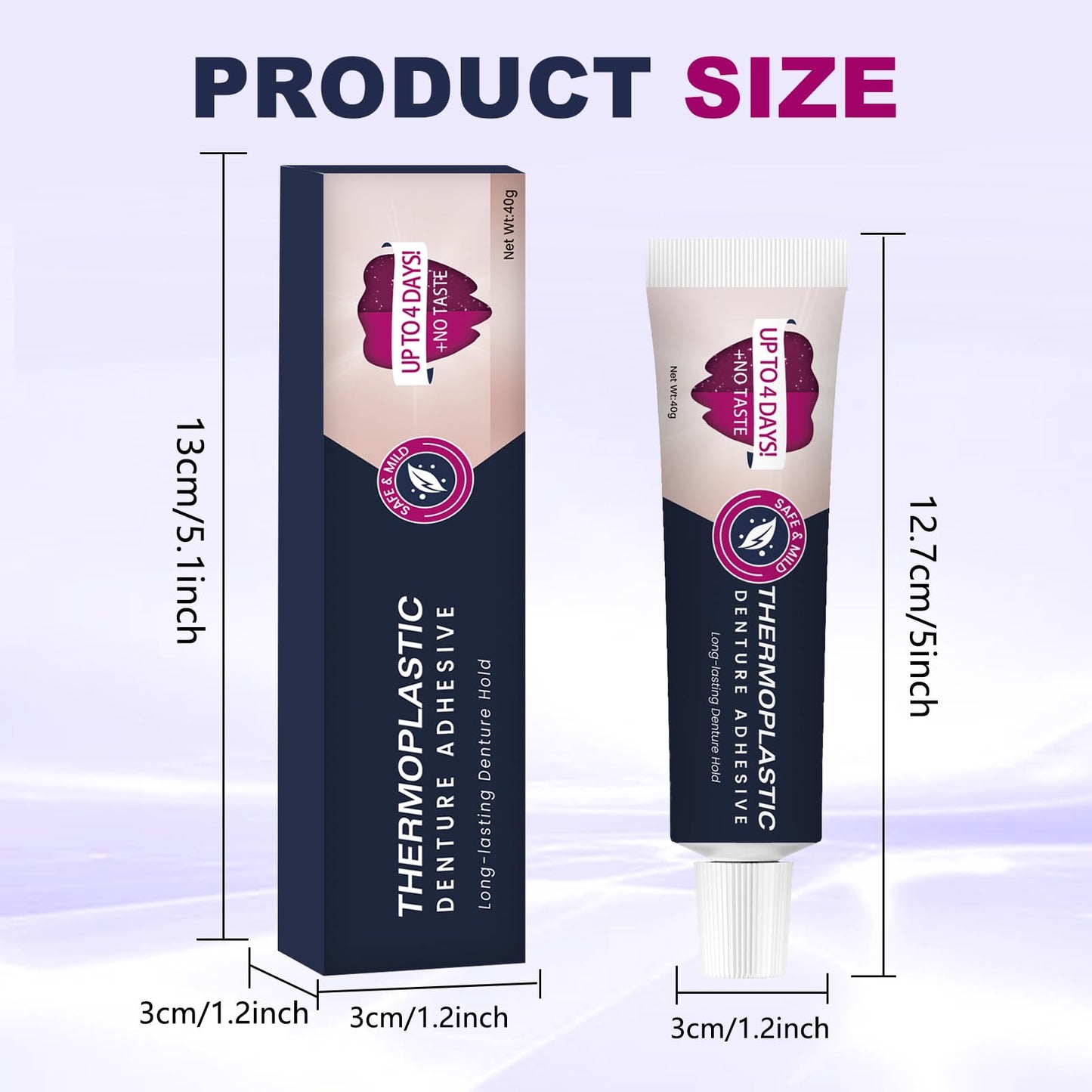 2Pcs Thermoplastic Denture Adhesive – Secure Dentures Up to 4 Days