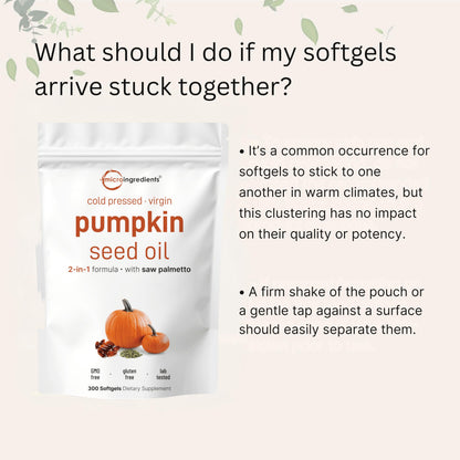 Pumpkin Seed Oil with Saw Palmetto – Micro Ingredients, 300 Softgels (Cold Pressed, Non-GMO)