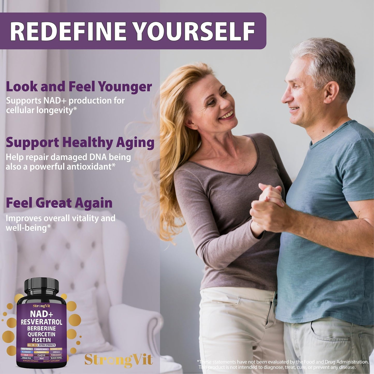 NAD Resveratrol Liposomal NAD+ Booster with Berberine & Quercetin | USA