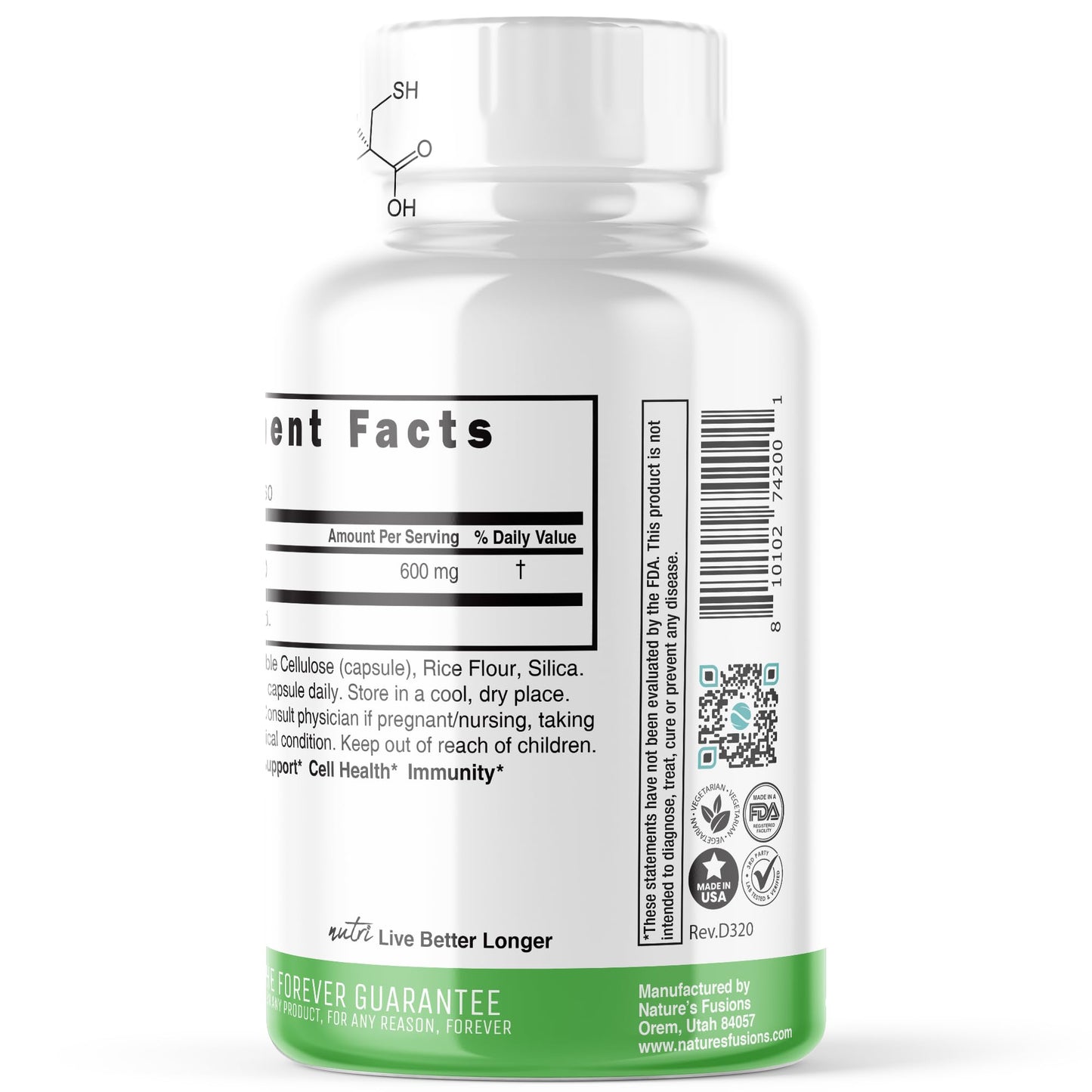 2 Pack NAC Supplement – N-Acetyl Cysteine 600mg | Nutri NAC 600mg – Antioxidant & Glutathione Support