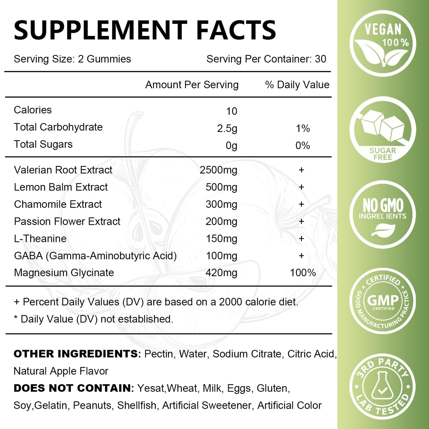 2 Pack Organic Valerian Root Gummies – Calming Sleep Support (Melatonin Free)