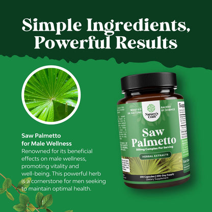Extra Strength Saw Palmetto Extract 500mg | Hair Health & Urinary Support