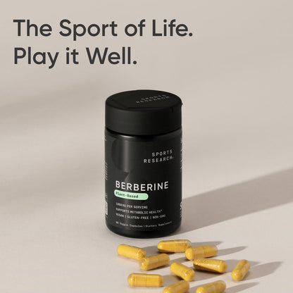 Sports Research Berberine 500 mg - Vegan, Gluten-Free, Non-GMO | 60 Capsules