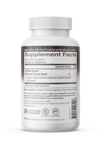 Om Mushroom Superfood Chaga Capsules | Immune Support, 90 Count