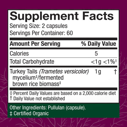 Host Defense Turkey Tail Capsules - 240 ct (Two 120 ct) - Immune & Digestive Health