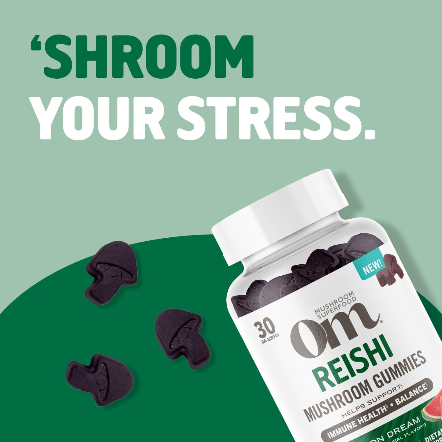 OM MUSHROOM SUPERFOOD Reishi Gummies – USA Grown Organic, 60 Count