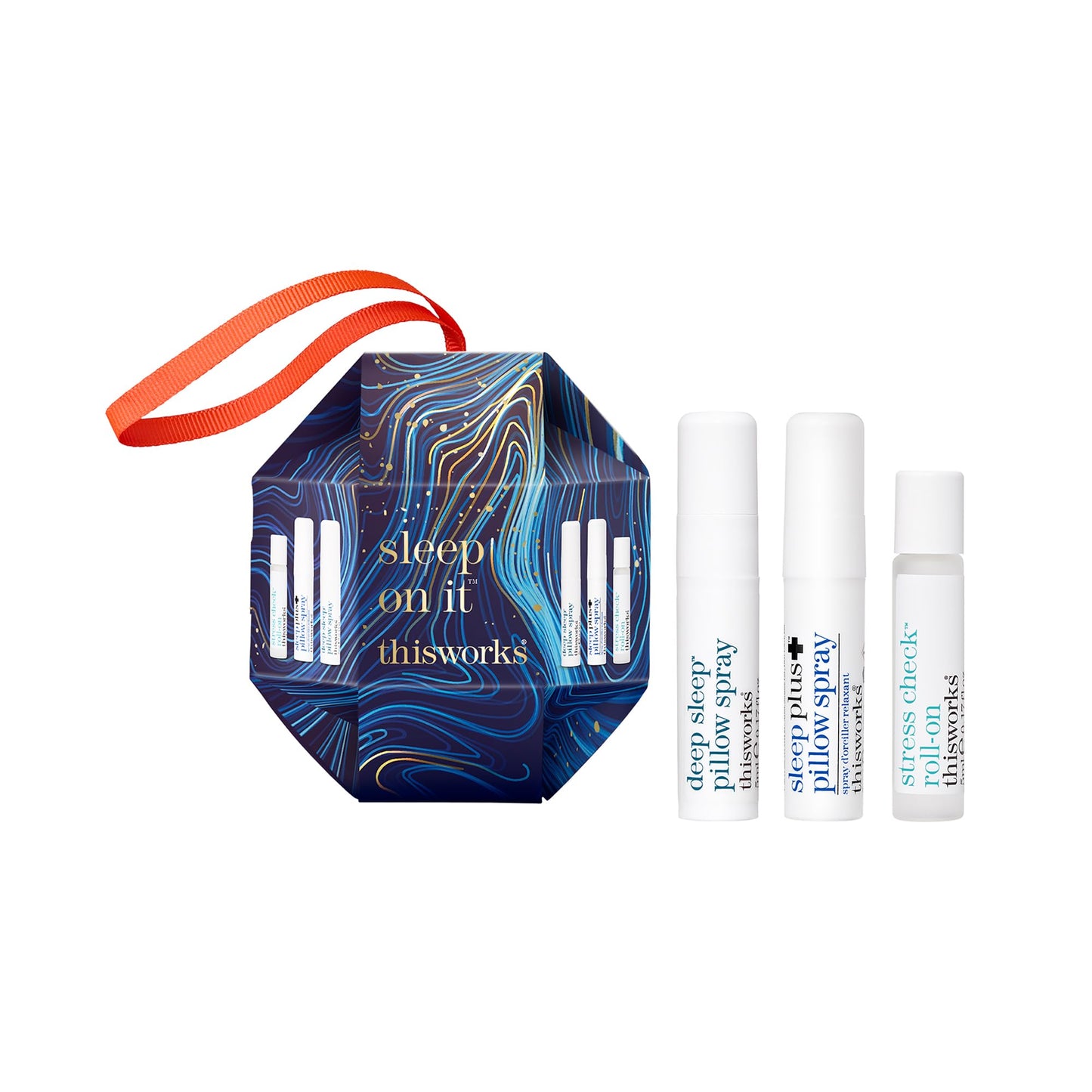 This Works Sleep On It Kit – Mini Set with Pillow Sprays & Stress Check Roll-On (5ml Each)