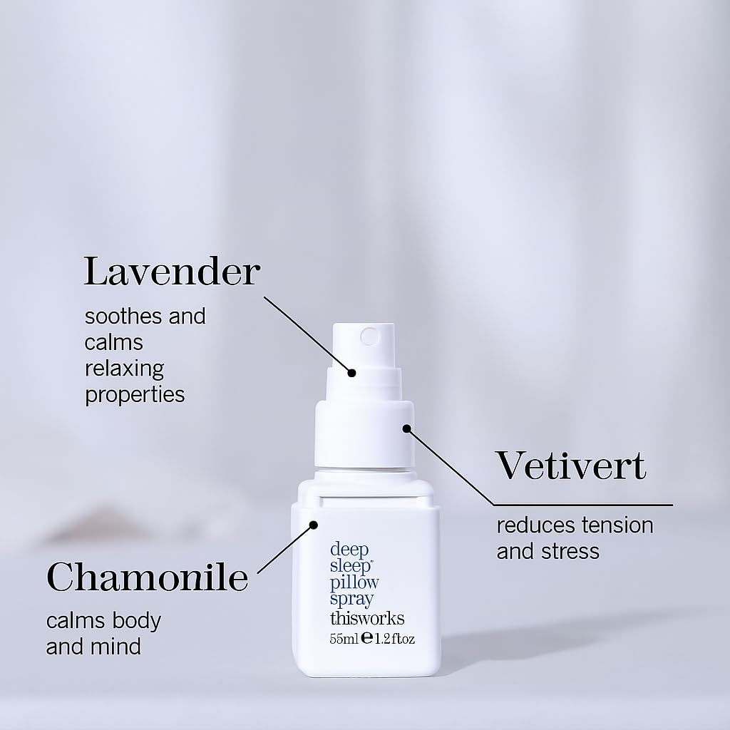 THISWORKS Deep Sleep Pillow Spray – Fast-Acting Natural Lavender for Relaxation & Restful Sleep (35 ml Travel Size)