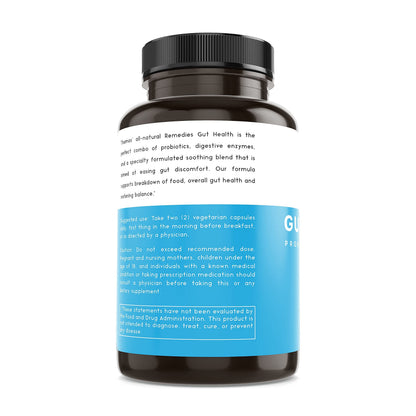 Thomas' all-natural Remedies Gut Health with Digestive Enzymes, Probiotics, Ginger, Papaya, and Turmeric for Digestion and Bloating Relieve