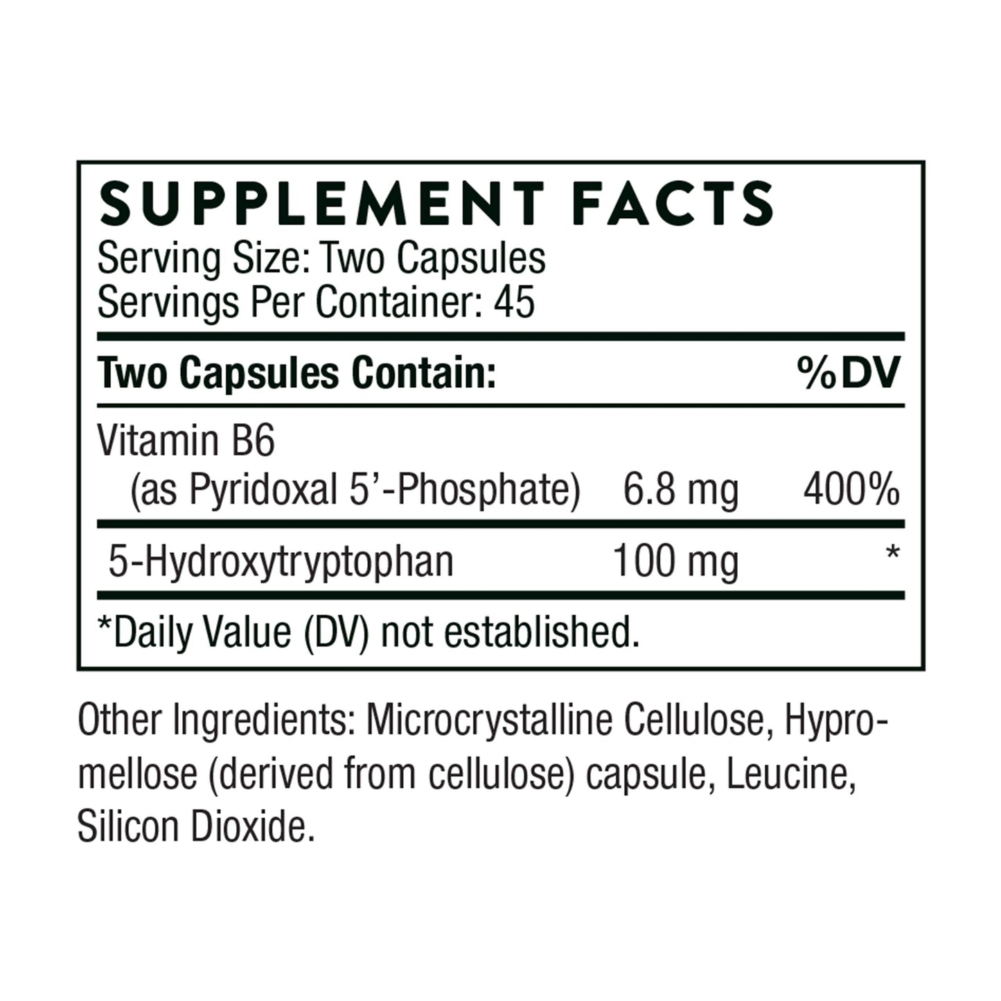 THORNE 5-HTP with Vitamin B6 — Sleep, Stress & Craving Support | Gluten, Dairy & Soy Free | 90 Capsules