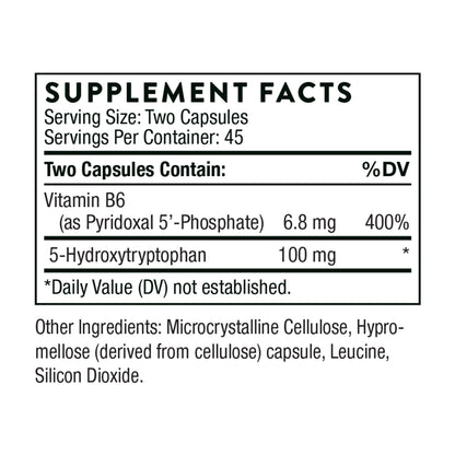 THORNE 5-HTP with Vitamin B6 — Sleep, Stress & Craving Support | Gluten, Dairy & Soy Free | 90 Capsules