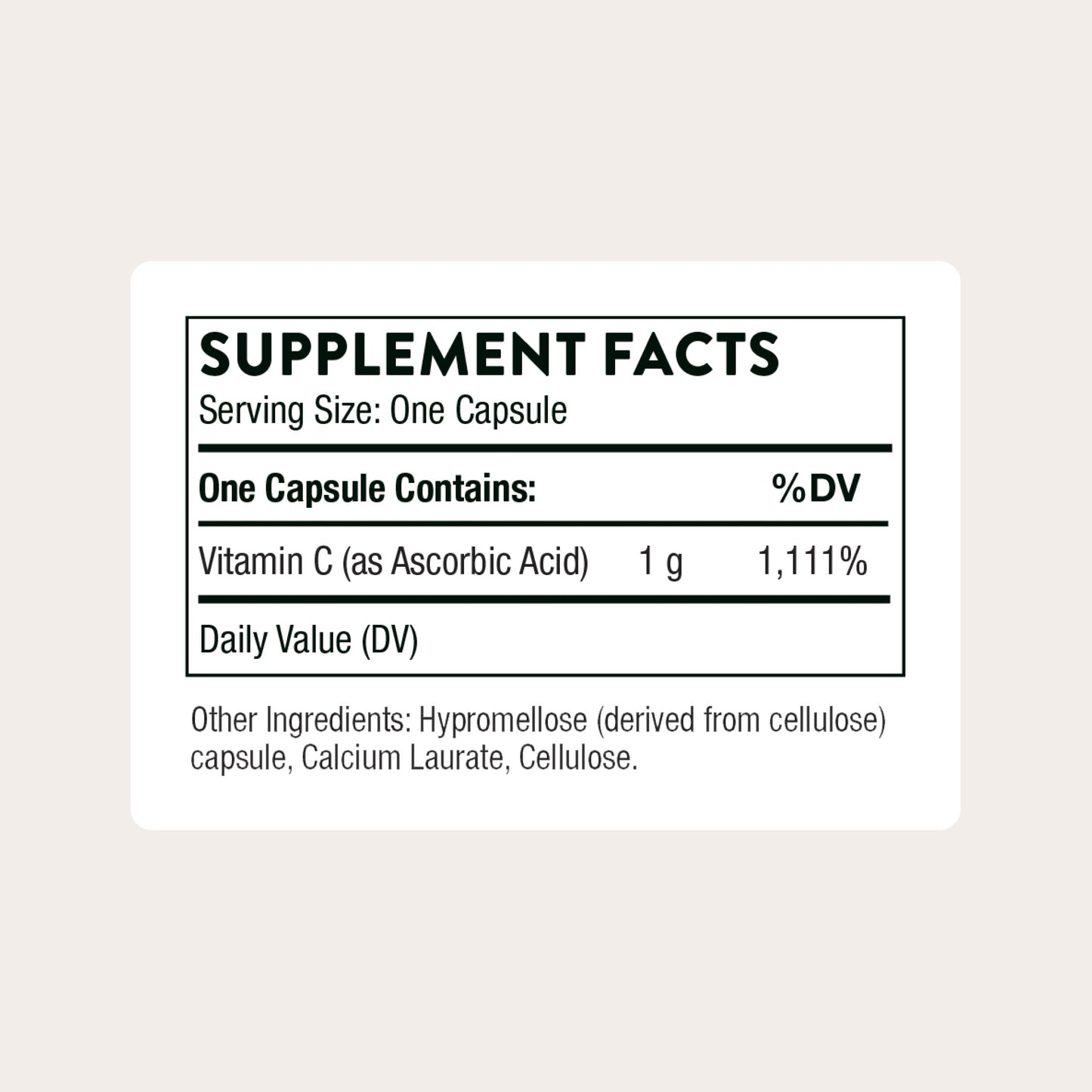 THORNE Ascorbic Acid 1000 mg Vitamin C Supplement – Immune Support, Collagen Formation, Antioxidant • Gluten-Free • 60 Servings