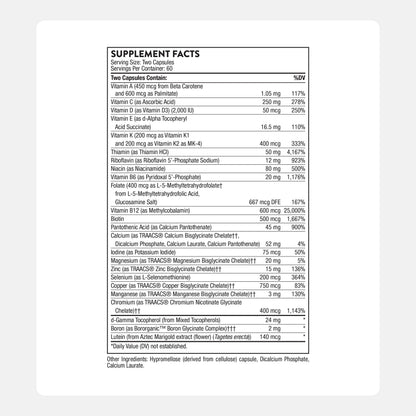 THORNE Basic Nutrients 2/Day – Comprehensive Daily Multivitamin | Gluten, Dairy & Soy-Free