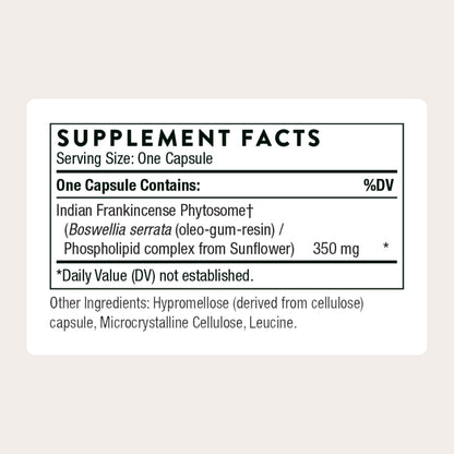 THORNE Boswellia Phytosome - Indian Frankincense (Boswellia Extract) Supplement - 60 Capsules
