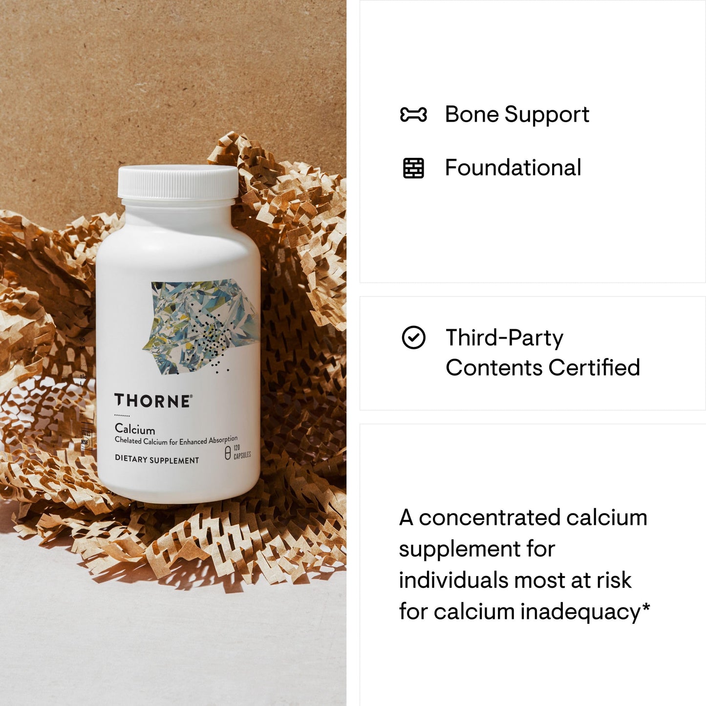 Thorne Calcium DimaCal - Chelated Calcium for Enhanced Absorption | 120 Capsules