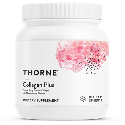 THORNE Collagen Plus – Collagen Peptides with Nicotinamide Riboside for Skin, Hair & Nails – 17.5 oz, 30 Servings