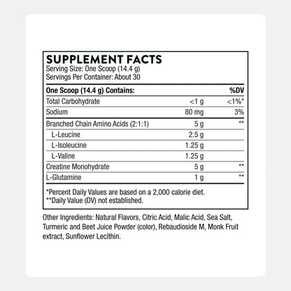THORNE Creatine + BCAAs Powder – Peach Mango, NSF Certified for Sport – 30 Servings