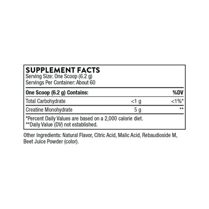 THORNE Creatine – Micronized Creatine Monohydrate Powder, Strawberry, 60 Servings | NSF Certified for Sport