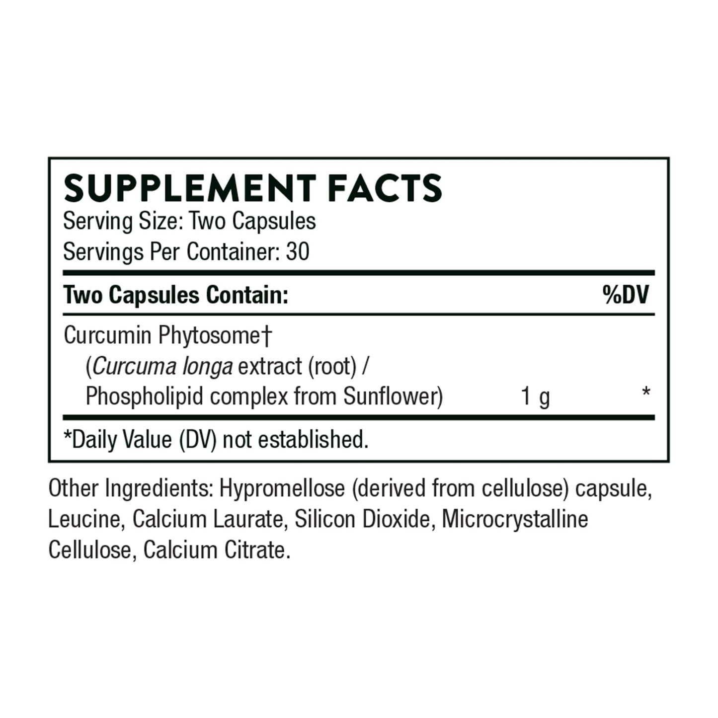 THORNE Curcumin Phytosome 1000 mg (Meriva) – Clinically Studied, High Absorption – 30 Servings