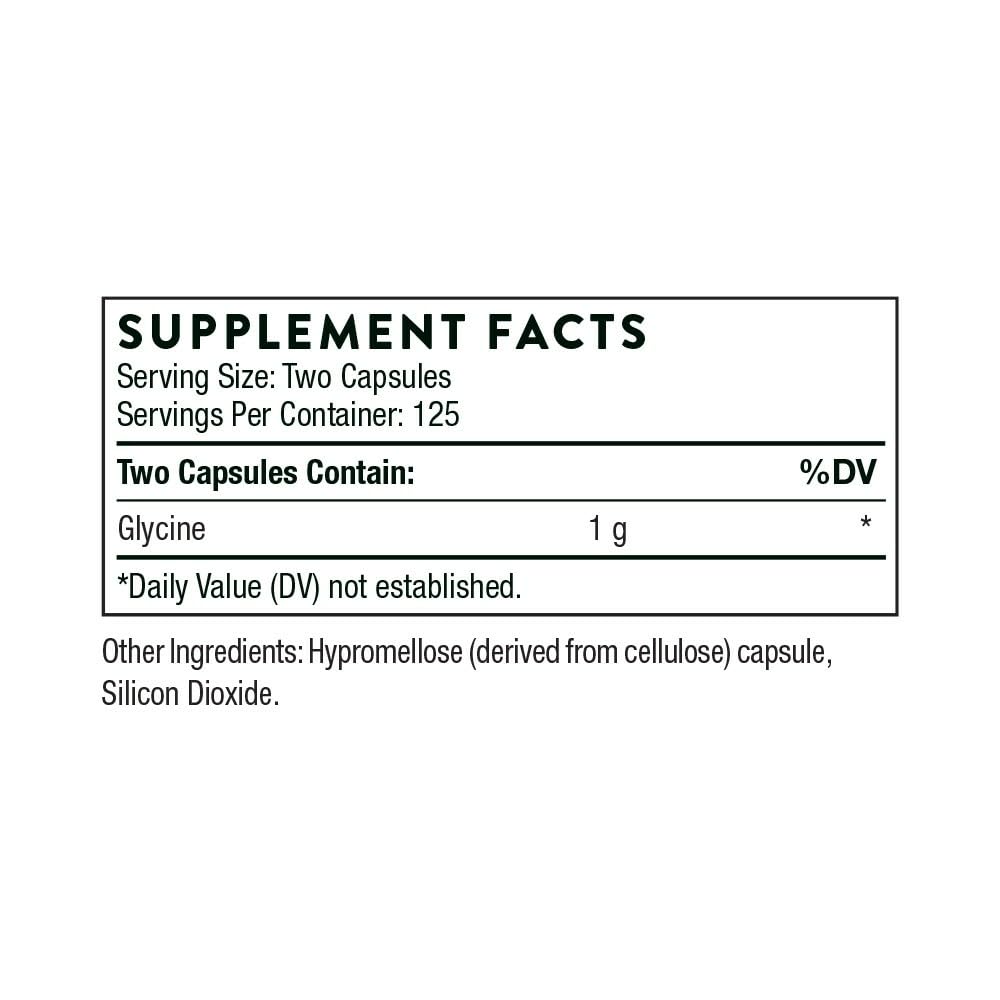 THORNE Glycine 250 Capsules | Relaxation, Detox & Muscle Support
