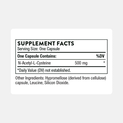 THORNE NAC N-Acetylcysteine 500mg - Supports Respiratory Health & Immune Function - 90 Servings